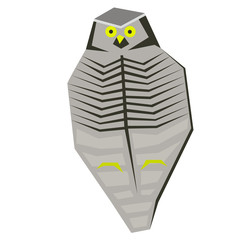 Owl flat illustration on white