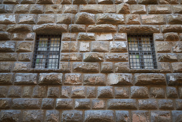 Florence, Italy - February 27, 2019 : Palazzo Medici Riccardi outdoor details