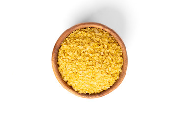 Millet flakes isolated on white background.