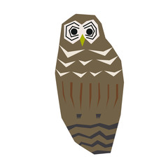 Owl flat illustration on white