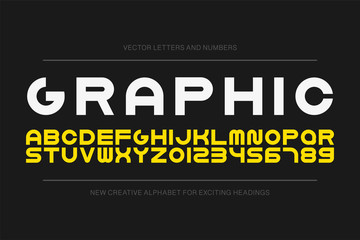 Vector bold modern font. Trendy english creative alphabet. Simple minimalistic latin letters and numerals