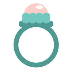 Ring flat illustration on white