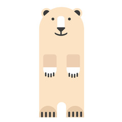 Polar bear flat illustration on white
