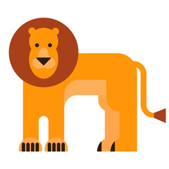 Lion flat illustration on white