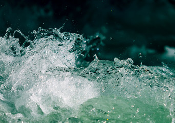 Splashes of water from the waves in the sea