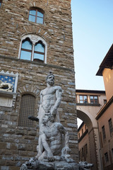 Obraz premium Florence, Italy - February 27, 2019 : Hercules and Cacus statue in front of Palazzo Vecchio