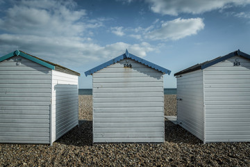 Fototapeta na wymiar Beach huts, Goring-by-Sea, West Sussex, England, UK