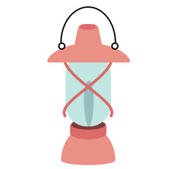 Lantern flat illustration on white