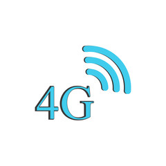 4g lte sign isolated on white background. Wireless connection. Vector flat illustration
