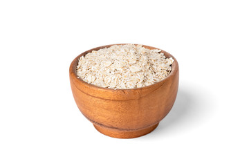 Pearl barley flakes isolated on white background.