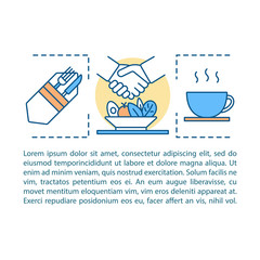 Business lunch concept linear illustration