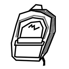 Backpack flat illustration on white