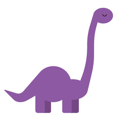 Violet dinosaur flat illustration on white