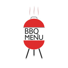 BBQ party icon isolated on white background. Barbeque grill concept. Cookout. Vector flat design