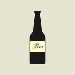 Craft beer bottle icon isolated on background. Alcoholic drinks concept. Vector flat illustration.