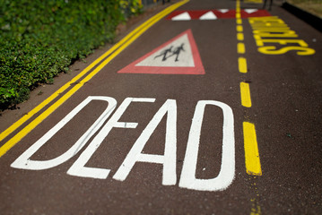 Traffic Calming Measures painted on road