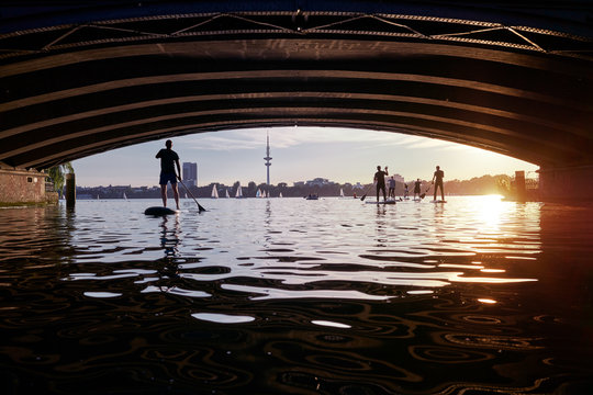 Stand up paddling Alster