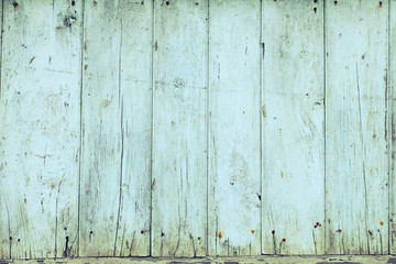 Light blue mint painted wooden background. abstract texture. top view. horizontal
