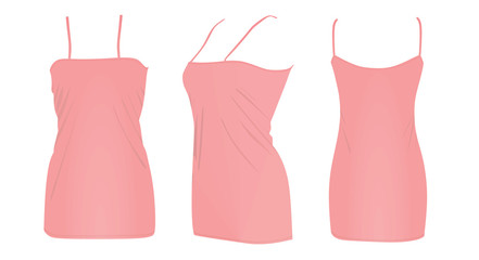 Pink dress. vector illustration
