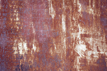 Colored rusty iron metal wall texture background.