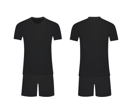 Black  soccer uniform. vector illustration