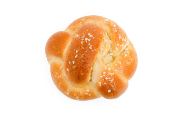 Briocheknopf mit Hagelzucker von Oben