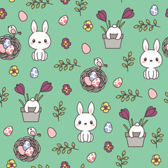 Easter vector seamless pattern