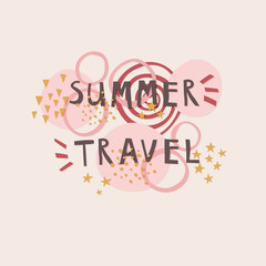 Summer Travel cut out paper lettering