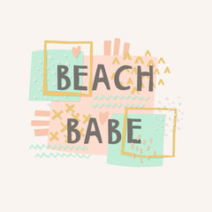 Beach Babe cut out paper lettering