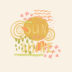Sun Shine cut out paper lettering