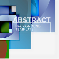 Geometric minimal abstract background with multicolored squares composition