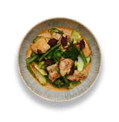 A bowl of succulent Thai Red Chicken Curry
