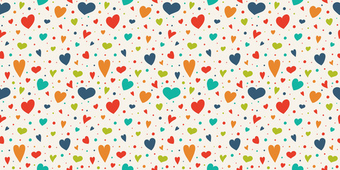 Beautiful background with hearts - seamless pattern. Valentine's Day, Mother's Day and Women's Day. Vector
