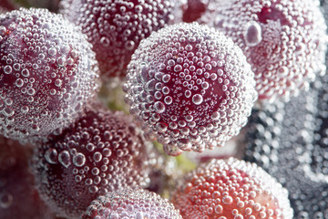 closeup of red balls