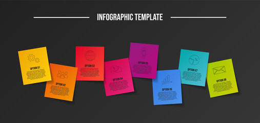 Design of colorful company infographic with icons. Vector