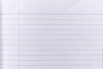 Top view empty lined paper background and texture.