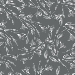 Fototapeta premium Elegant vintage field summer flower made by ink. Gentle and romantic flower pattern, perfect for prints and patterns, wedding, wrapping, scrapbooking - Stock Illustration.