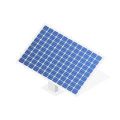 Highly Detailed Solar Panel. Modern Alternative Eco Green Energy. Vector illustration.