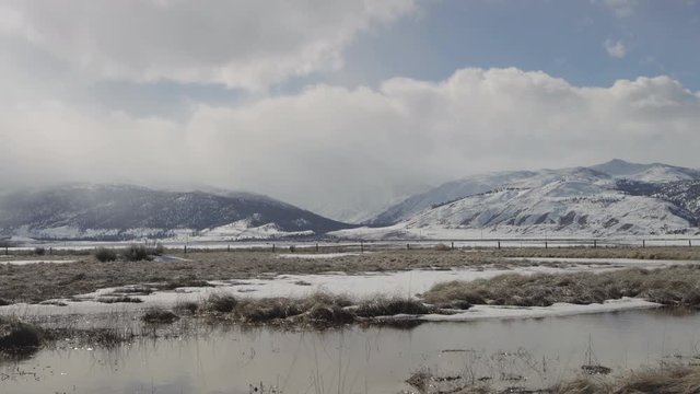 Time lapse of clouds rolling through a mountain valley in the eastern Sierra Mountains in California.