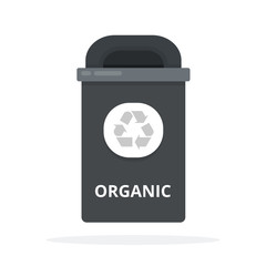 Organic waste can flat isolated