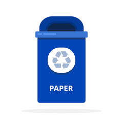 Urban trash bin for paper waste flat isolated