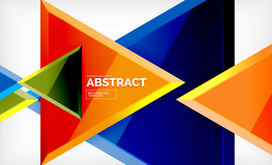 Triangular low poly background design, multicolored triangles