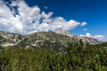 Obraz premium Amazing Summer landscape of Vihren Peak, Pirin Mountain, Bulgaria