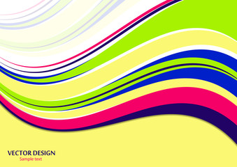 Wavy color stripes, lines. Trendy saturated colors. Bright abstract pattern. Vector background for web design, site, wallpaper, banner, presentation, cover.
