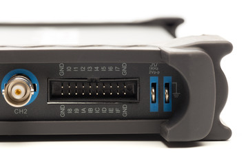 Obraz premium BNC input connector of digital signal oscilloscope