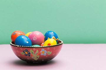 easter eggs on colour background - Image