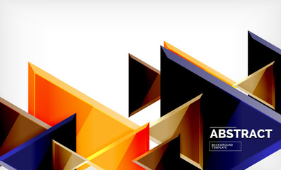 Flying triangles compostion geometric background
