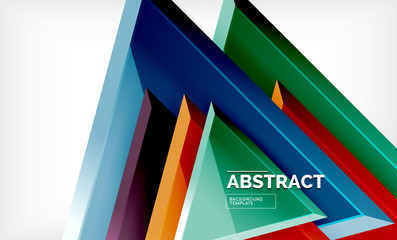 Flying triangles compostion geometric background