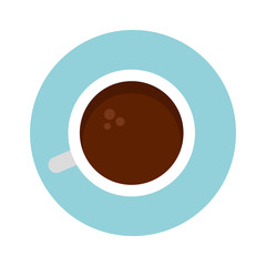 Coffee cup top view vector icon flat isolated