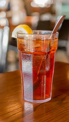 A tall glass of ice tea